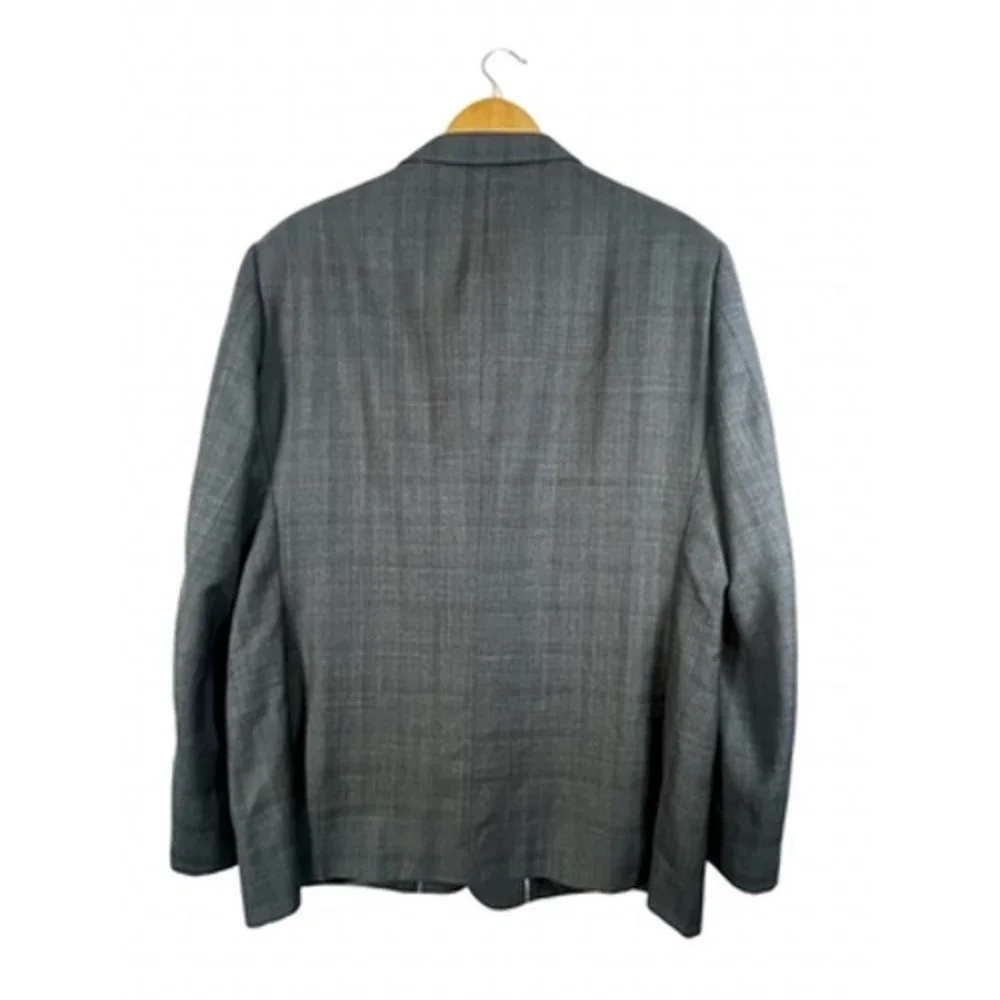 Canaletto Blazer Jacket Mens 46 Gray Wool Check Reda Super 150s Fabric Suit